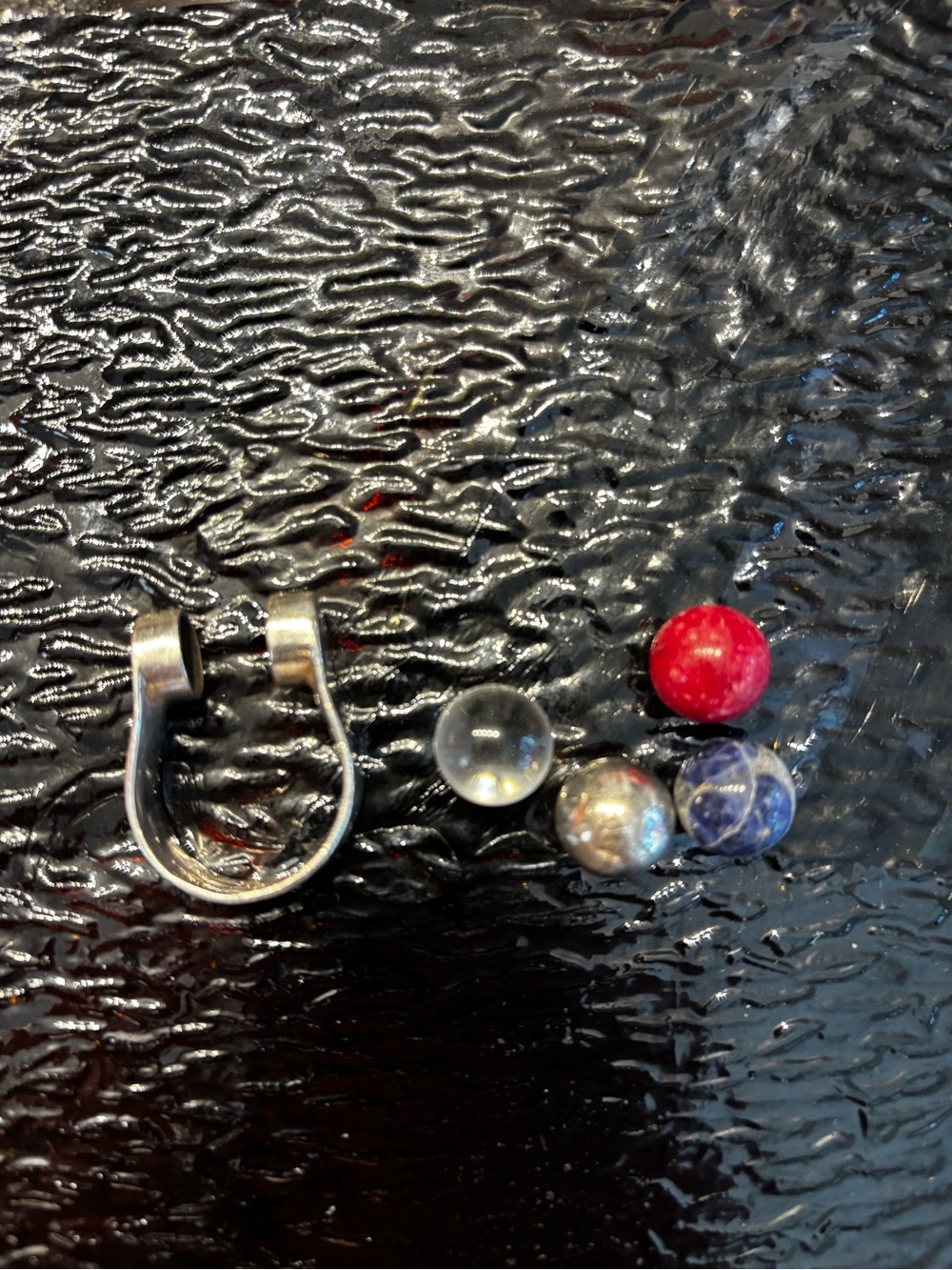 Silpada .925 sterling silver interchangeable sphere ring. 4 balls 9 1/2